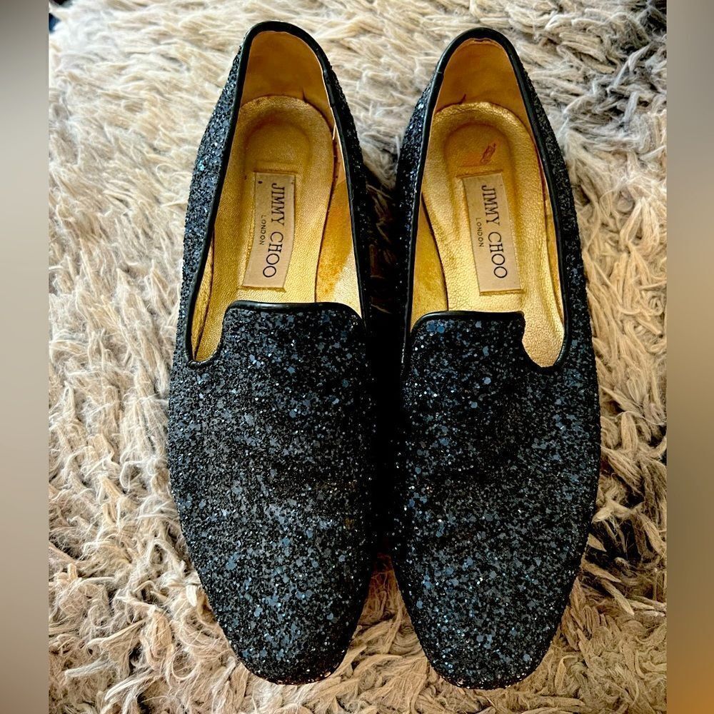 Jimmy Choo Sparkly Blue Flats Women’s Size 6